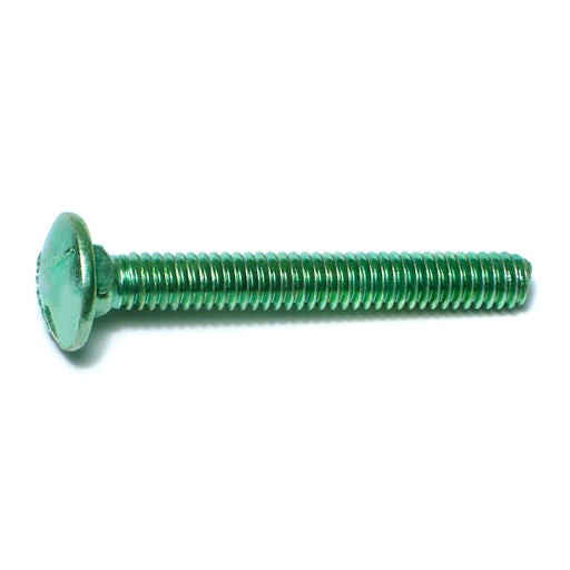 1/4"-20 x 2" Green Rinsed Zinc Plated Grade 5 Steel Coarse Thread Carriage Bolts