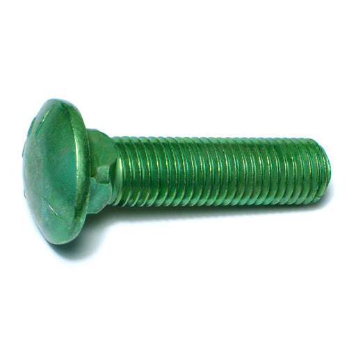 3/4"-10 x 3" Green Rinsed Zinc Plated Grade 5 Steel Coarse Thread Carriage Bolts