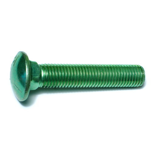 3/4"-10 x 4" Green Rinsed Zinc Plated Grade 5 Steel Coarse Thread Carriage Bolts