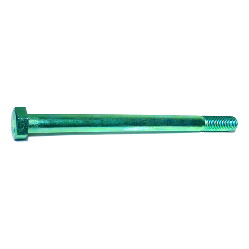 7/8"-9 x 12" Green Rinsed Zinc Plated Grade 5 Steel Coarse Thread Hex Cap Screws