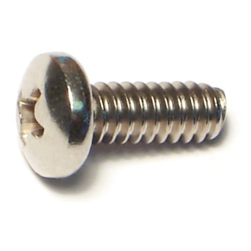 #10-24 x 1/2" 18-8 Stainless Steel Coarse Thread Phillips Pan Head Machine Screws