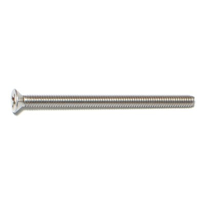 #8-32 x 2-1/2" 18-8 Stainless Steel Coarse Thread Phillips Flat Head Machine Screws