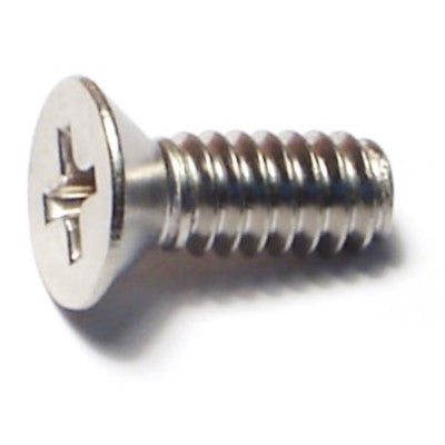 #10-24 x 1/2" 18-8 Stainless Steel Coarse Thread Phillips Flat Head Machine Screws