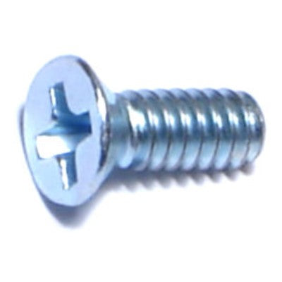 #6-32 x 3/8" Zinc Plated Steel Coarse Thread Phillips Flat Head Machine Screws