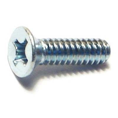 #6-32 x 1/2" Zinc Plated Steel Coarse Thread Phillips Flat Head Machine Screws