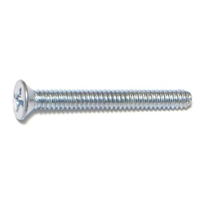 #6-32 x 1-1/4" Zinc Plated Steel Coarse Thread Phillips Flat Head Machine Screws