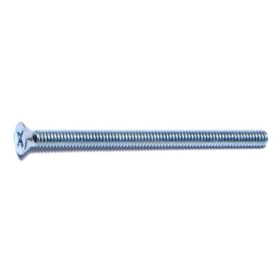 #8-32 x 2-1/2" Zinc Plated Steel Coarse Thread Phillips Flat Head Machine Screws