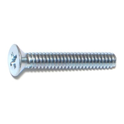 #10-24 x 1-1/4" Zinc Plated Steel Coarse Thread Phillips Flat Head Machine Screws