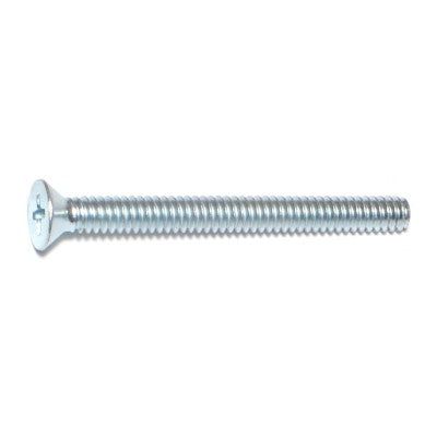 #10-24 x 2" Zinc Plated Steel Coarse Thread Phillips Flat Head Machine Screws
