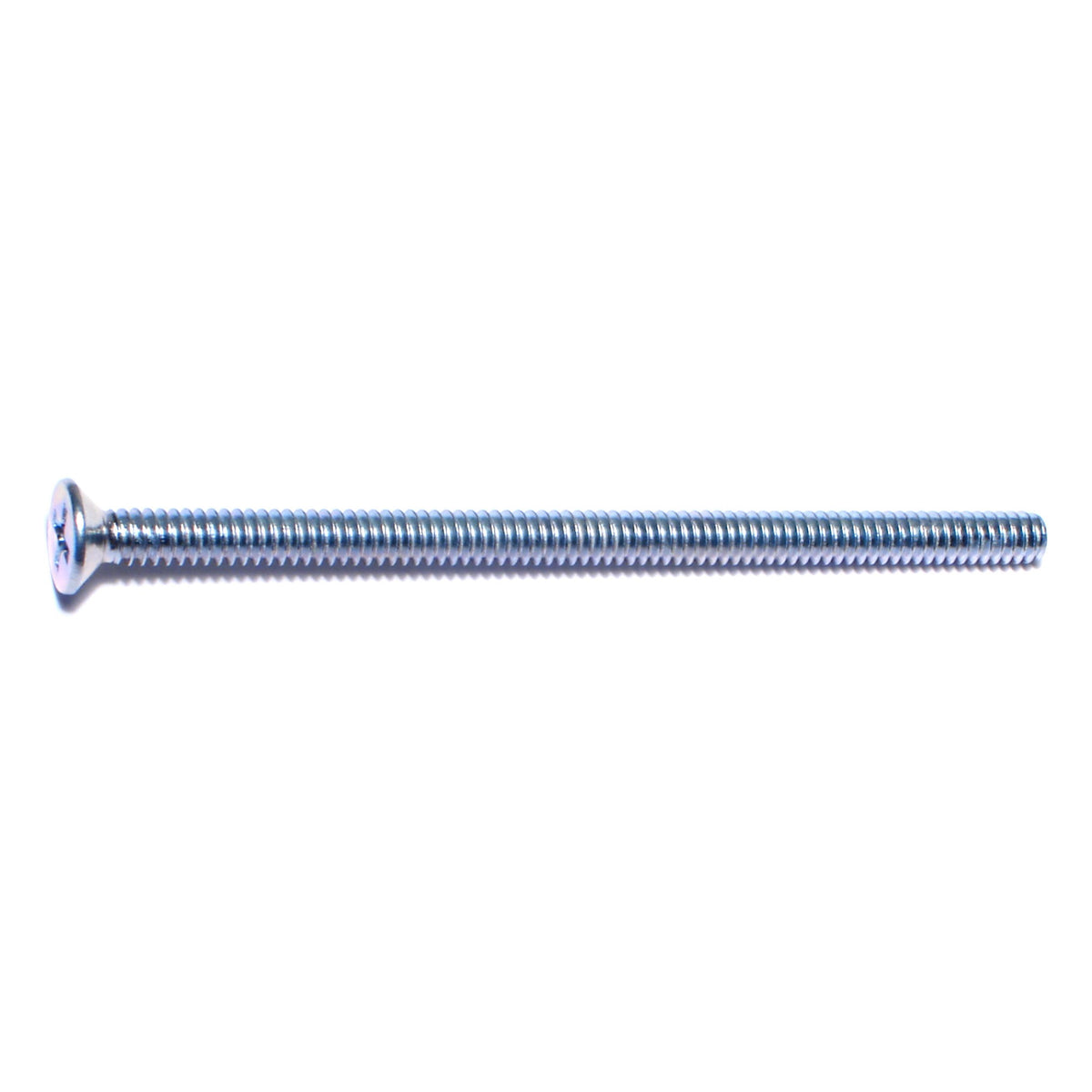 #10-24 x 3-1/2" Zinc Plated Steel Coarse Thread Phillips Flat Head Machine Screws