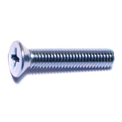 #10-32 x 1" Zinc Plated Steel Fine Thread Phillips Flat Head Machine Screws