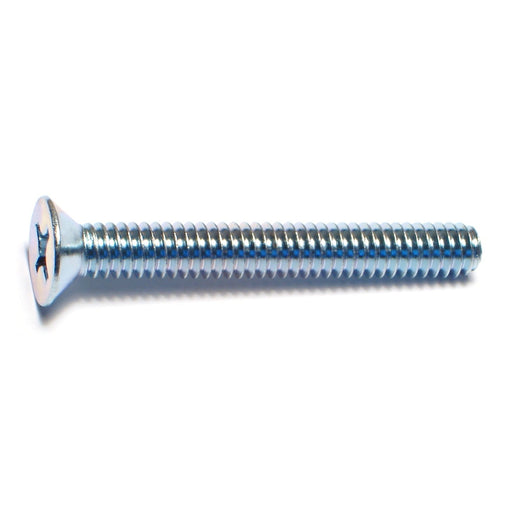 1/4"-20 x 2" Zinc Plated Steel Coarse Thread Phillips Flat Head Machine Screws