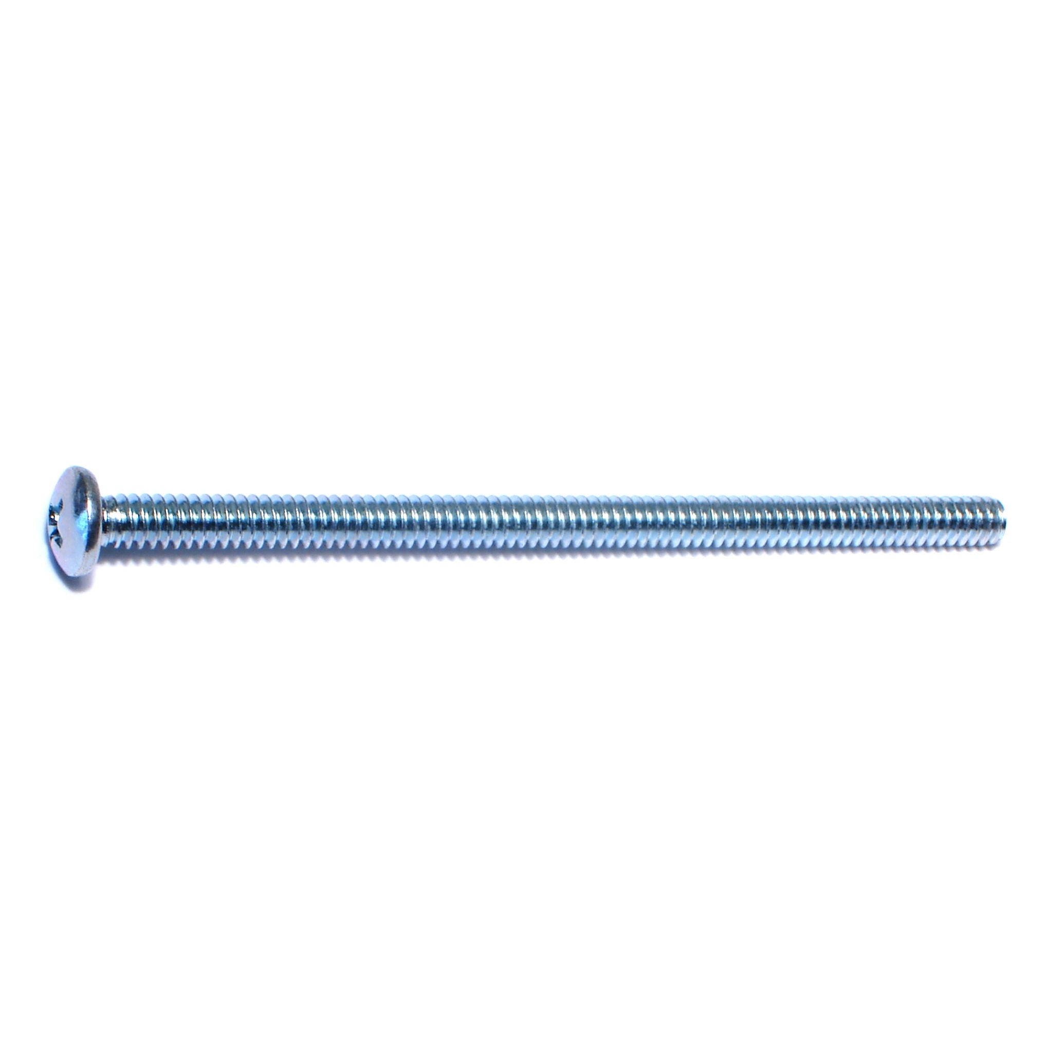 #10-24 x 3-1/2" Zinc Plated Steel Coarse Thread Phillips Pan Head Machine Screws