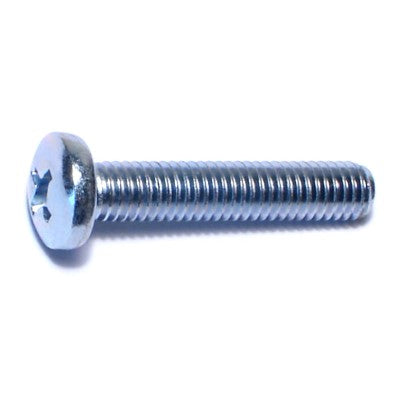 #10-32 x 1" Zinc Plated Steel Fine Thread Phillips Pan Head Machine Screws