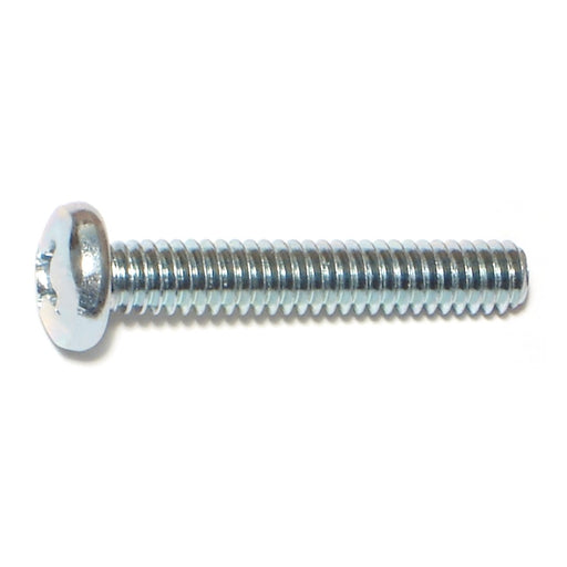 1/4"-20 x 1-1/2" Zinc Plated Steel Coarse Thread Phillips Pan Head Machine Screws