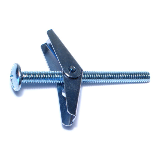 1/4"-20 x 3" Zinc Plated Steel Coarse Thread Mushroom Toggle Bolts