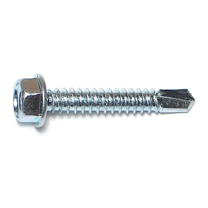 #14-14 x 1-1/2" Zinc Plated Steel Hex Washer Head Self-Drilling Screws