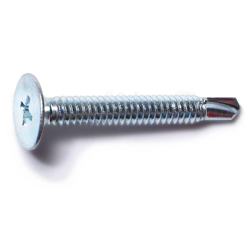 #10-24 x 1-1/2" Zinc Plated Steel Fine Thread Phillips Wafer Head Self-Drilling Screws