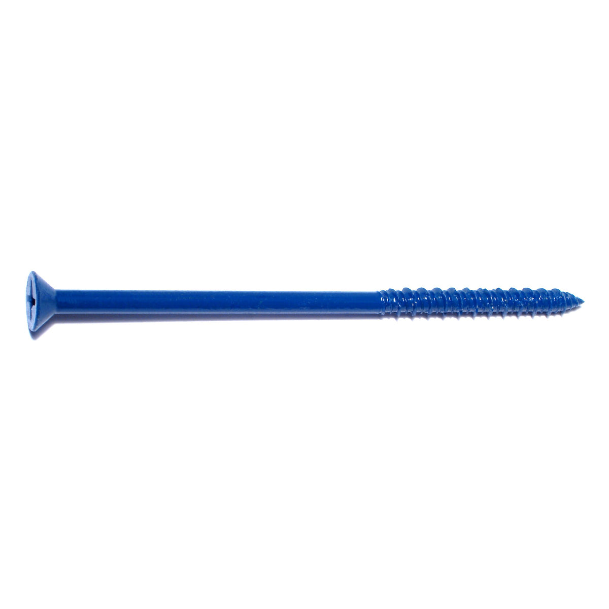 1/4" x 5" Blue Ruspert Coated Steel Phillips Flat Head Masonry Screws