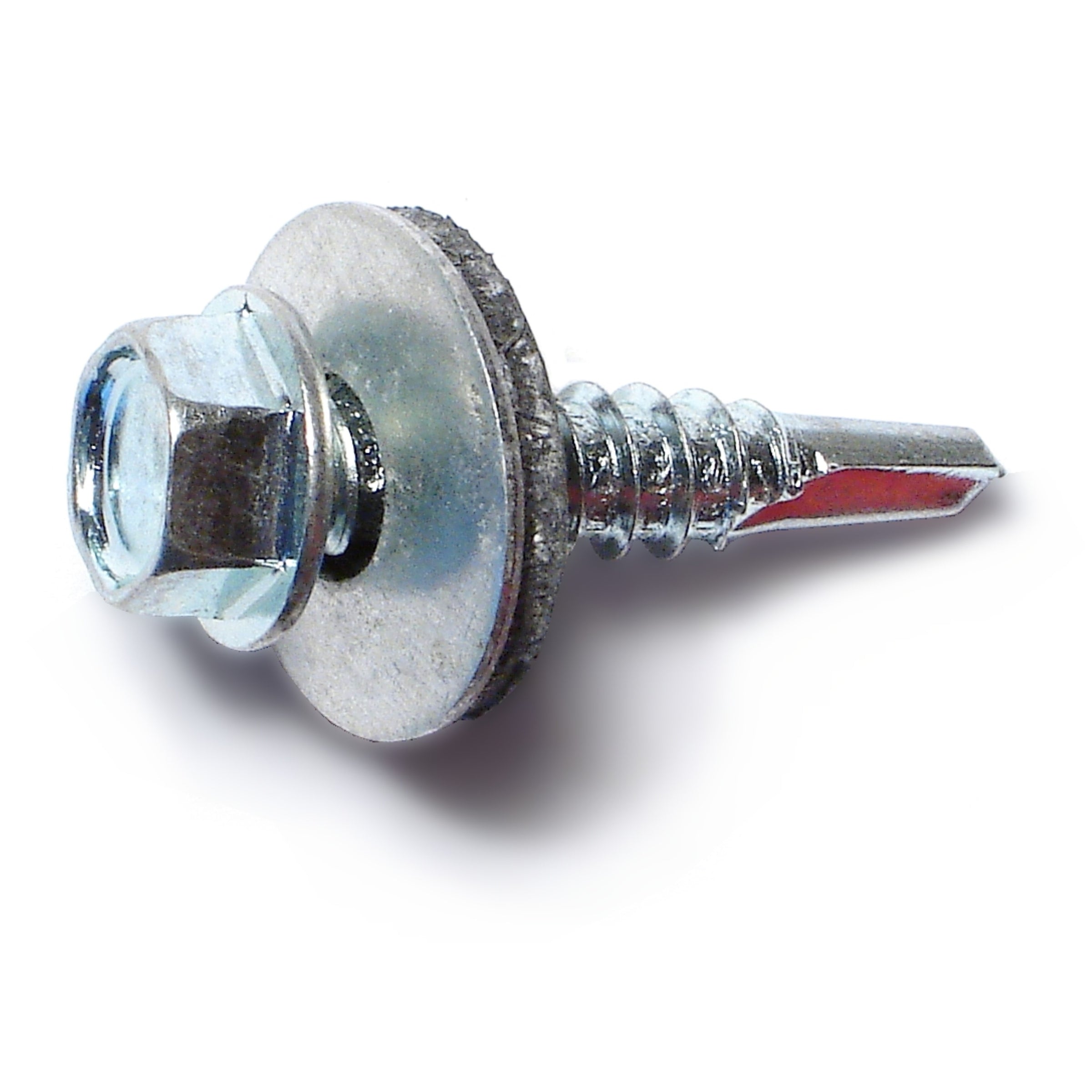 #12-14 x 1" Zinc Plated Steel Hex Bonded Washer Head Self-Drilling Screws