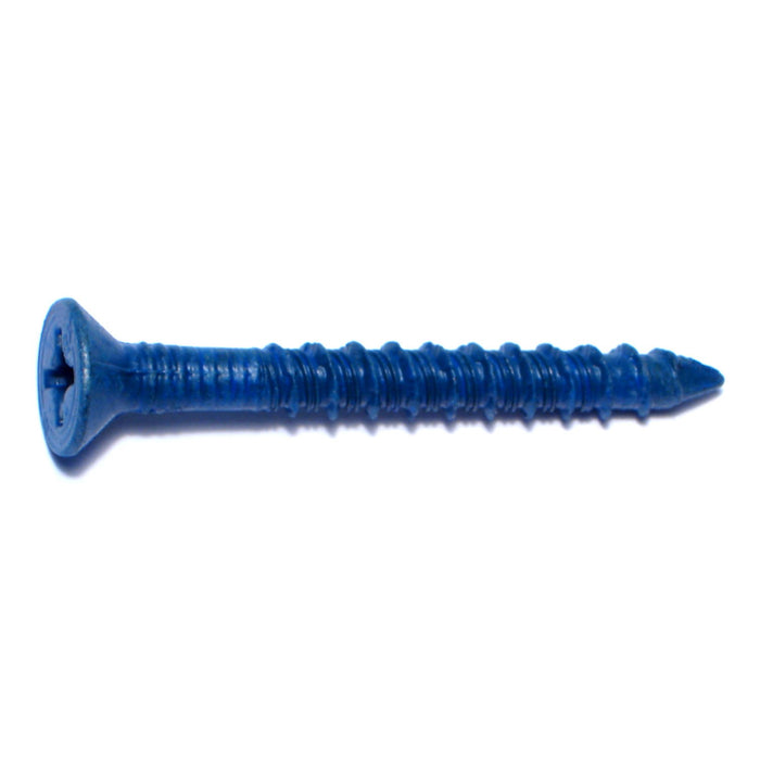 1/4" x 2-1/4" Blue Ruspert Coated Steel Phillips Flat Head Tapcon Concrete Screws