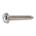 #6 x 1" 18-8 Stainless Steel Slotted Hex Washer Head Sheet Metal Screws