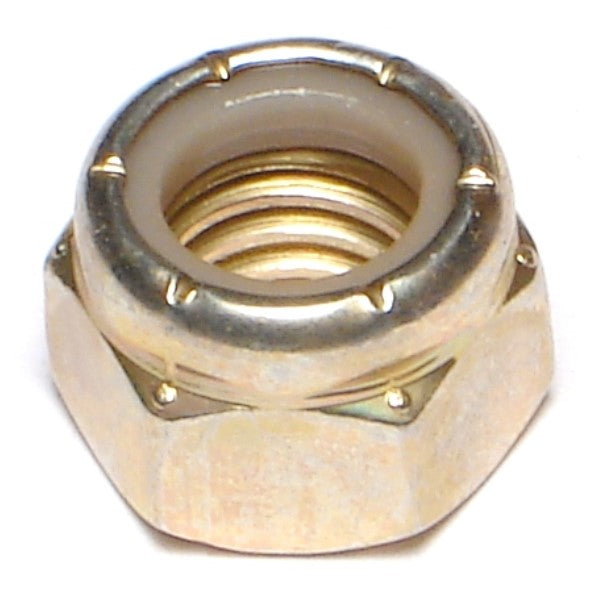 7/16"-14 Zinc Plated Grade 8 Steel Coarse Thread Nylon Insert Lock Nuts