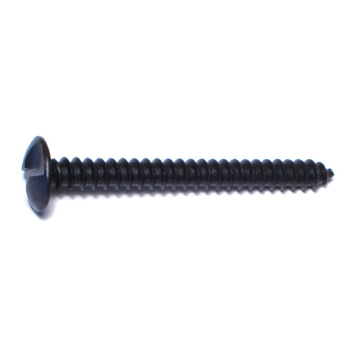 5/16" x 3" Black Oxide Steel Slotted Round Head One-Way Lag Screws