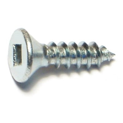 #8 x 5/8" Zinc Plated Steel Square Drive Flat Head Sheet Metal Screws