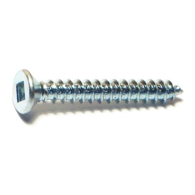 #8 x 1-1/4" Zinc Plated Steel Square Drive Flat Head Sheet Metal Screws