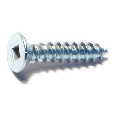 #10 x 1" Zinc Plated Steel Square Drive Flat Head Sheet Metal Screws