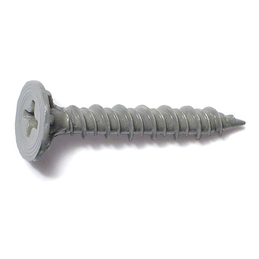 #8 x 1-1/4" Gray Ceramic Coated Steel Sharp Point Phillips Wafer Head Cement Board Screws