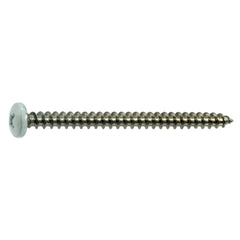 #10 x 2-1/2" White Painted 18-8 Stainless Steel Phillips Pan Head Sheet Metal Screws