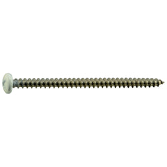 #10 x 3" White Painted 18-8 Stainless Steel Phillips Pan Head Sheet Metal Screws
