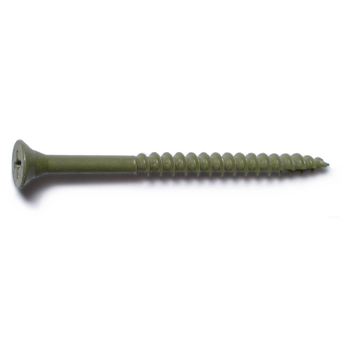 #8 x 2-1/2" Green Ruspert Coated Steel Phillips Bugle Head Deckselect Deck Screws