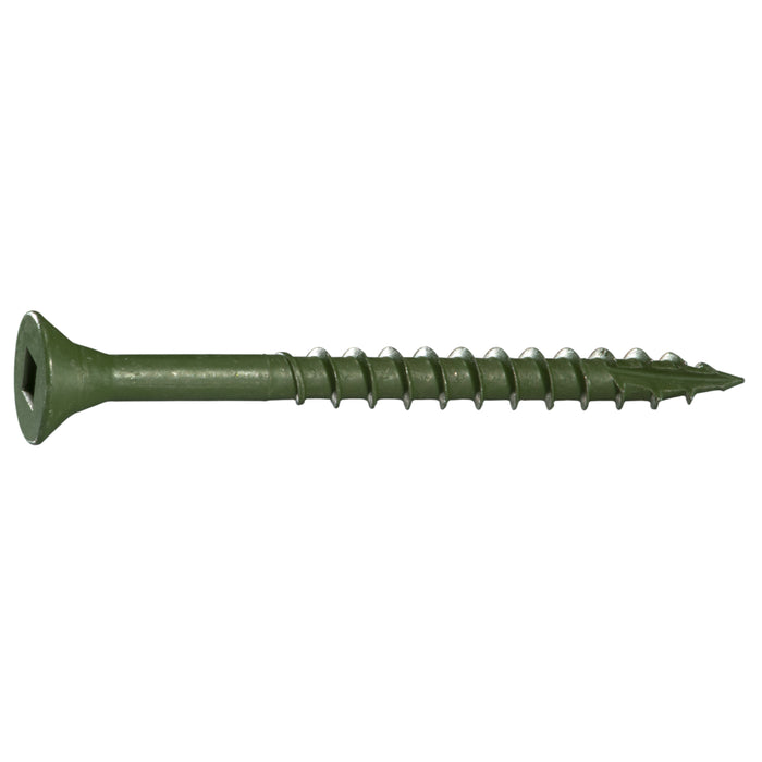 #7 x 2" Green XL1500 Coated Steel Square Drive Bugle Head Deckselect Deck Screws