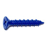 3/16" x 1-1/4" Blue Ruspert Coated Steel Phillips Flat Head Masonry Screws