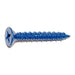 1/4" x 1-3/4" Blue Ruspert Coated Steel Phillips Flat Head Masonry Screws