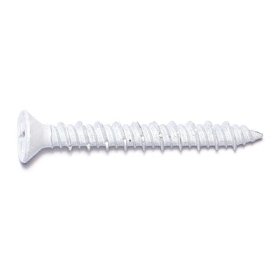 3/16" x 1-3/4" White Ruspert Coated Steel Phillips Flat Head Concrete Screws