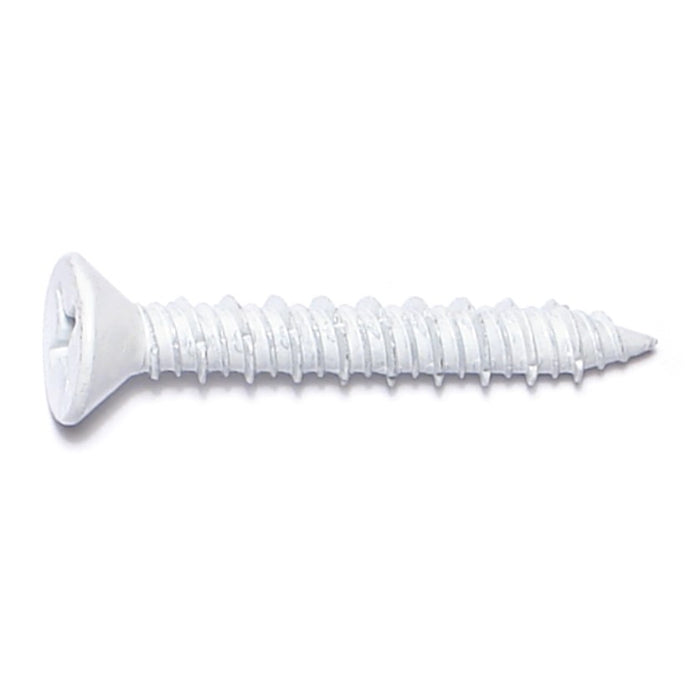 1/4" x 1-3/4" White Ruspert Coated Steel Phillips Flat Head Concrete Screws