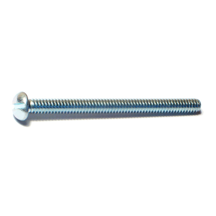 #10-24 x 2-1/2" Zinc Plated Steel Coarse Thread Slotted Round Head Machine Screws