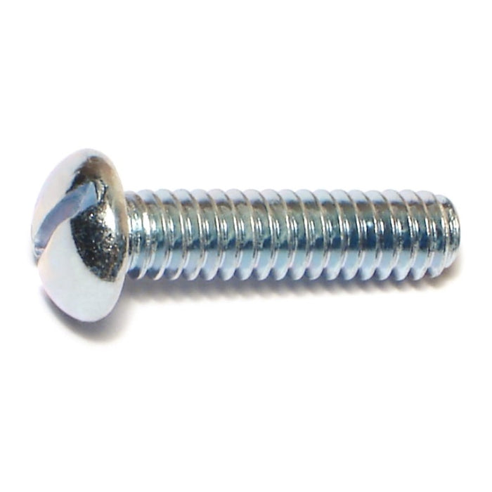 1/4"-20 x 1" Zinc Plated Steel Coarse Thread Slotted Round Head Machine Screws