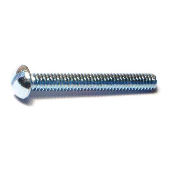 1/4"-20 x 2" Zinc Plated Steel Coarse Thread Slotted Round Head Machine Screws