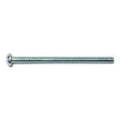 #6-32 x 2" Zinc Plated Steel Coarse Thread Slotted Round Head Machine Screws