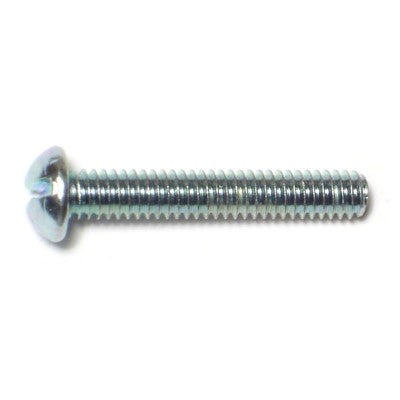 #8-32 x 1" Zinc Plated Steel Coarse Thread Slotted Round Head Machine Screws