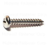 #8 x 1" 18-8 Stainless Steel Phillips Pan Head Sheet Metal Screws