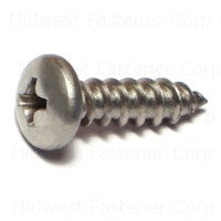 #10 x 3/4" 18-8 Stainless Steel Phillips Pan Head Sheet Metal Screws