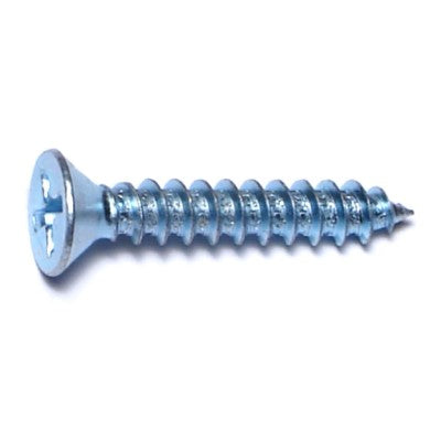 #8 x 1" Zinc Plated Steel Phillips Flat Head Sheet Metal Screws