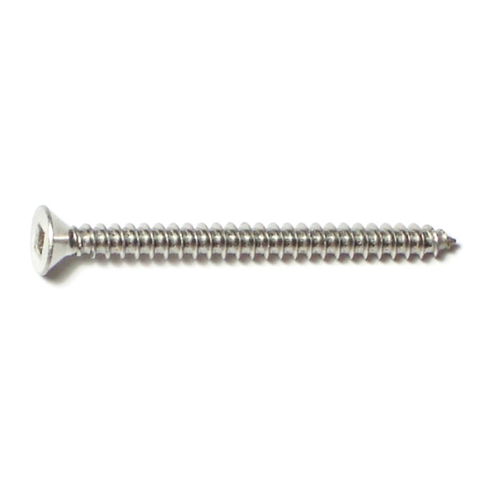 #8 x 2" 18-8 Stainless Steel Square Drive Flat Head Sheet Metal Screws