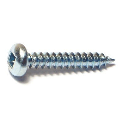 #8 x 1" Zinc Plated Steel Square Drive Pan Head Sheet Metal Screws